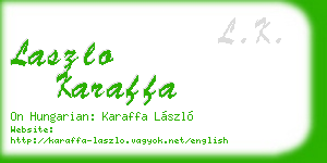 laszlo karaffa business card