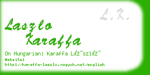laszlo karaffa business card